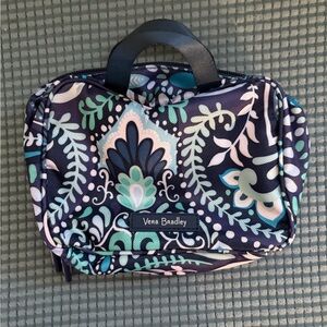 Vera Bradley Navy and Teal Patterned Cosmetic/Travel Bag